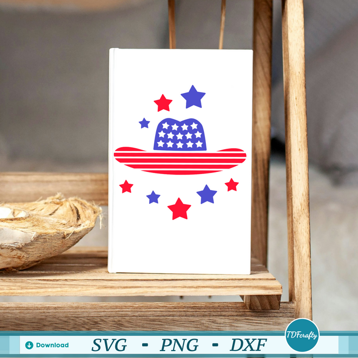 Patriotic Guy Beard with Sunglasses and Cowboy Hat