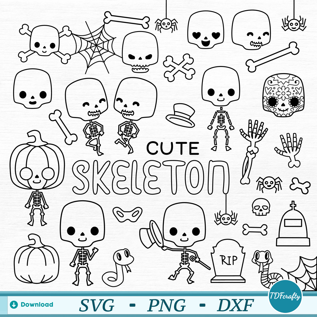 Cute Halloween Monsters Outline Bundle