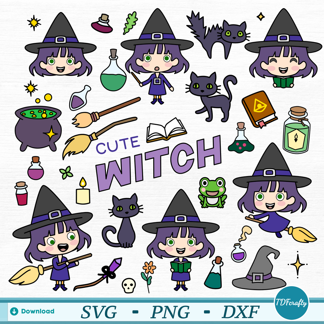 Linda bruja de dibujos animados