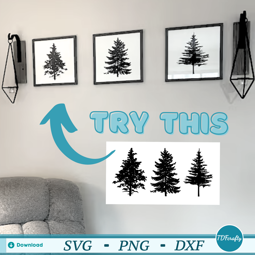 Paquete de silueta de árboles forestales