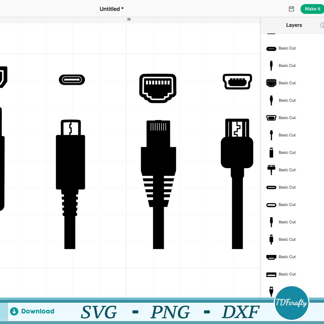 Paquete de siluetas de cables electrónicos