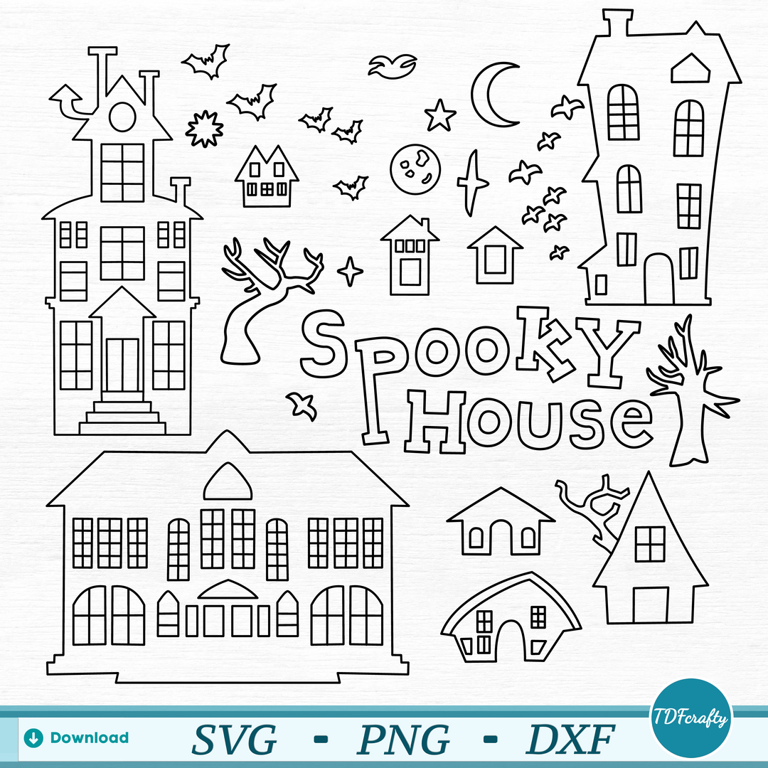 Cute Halloween Monsters Outline Bundle