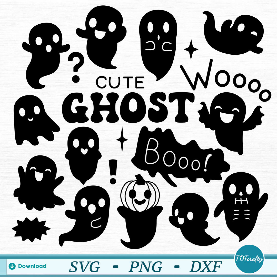 Lindo paquete de siluetas de fantasmas