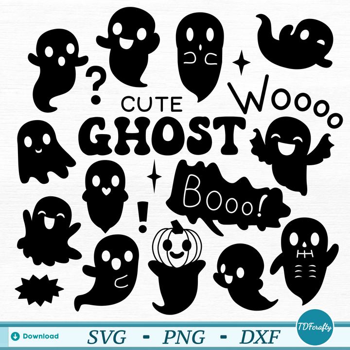 Lindo paquete de siluetas de fantasmas