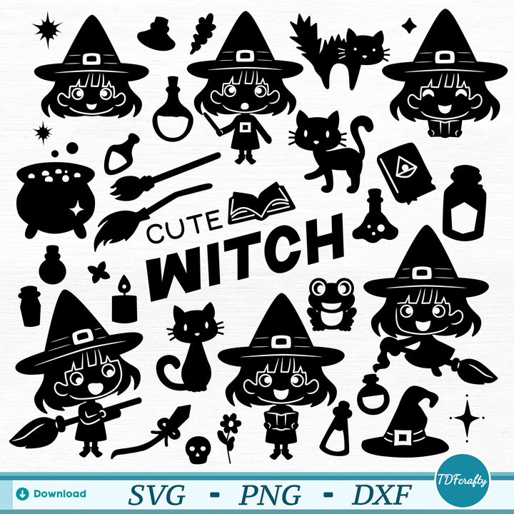 Cute Witch Silhouette Bundle