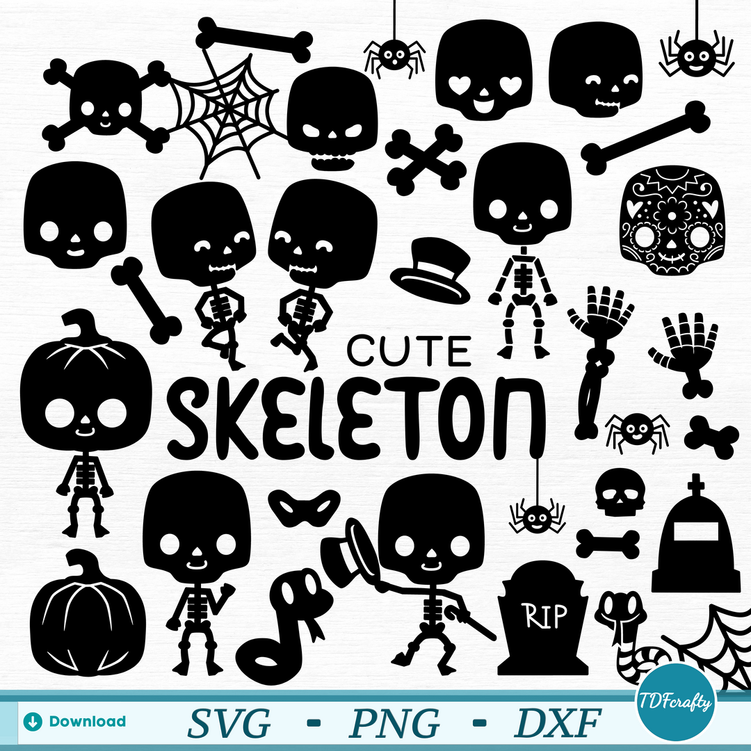 Cute Skeleton Silhouette Bundle