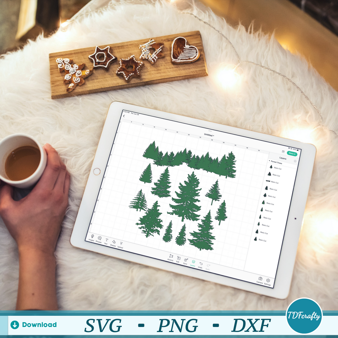 Paquete de silueta de árboles forestales