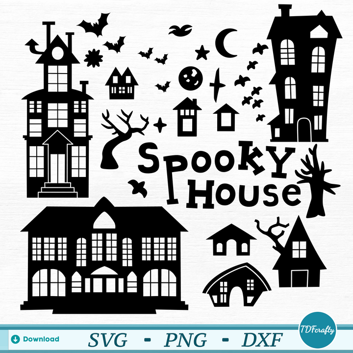 Silueta de la casa espeluznante