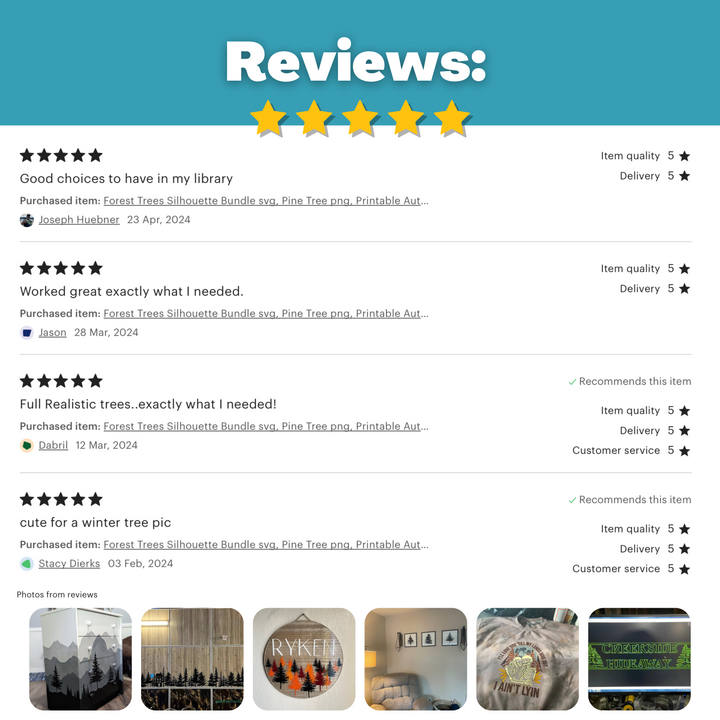 Paquete de silueta de árboles forestales