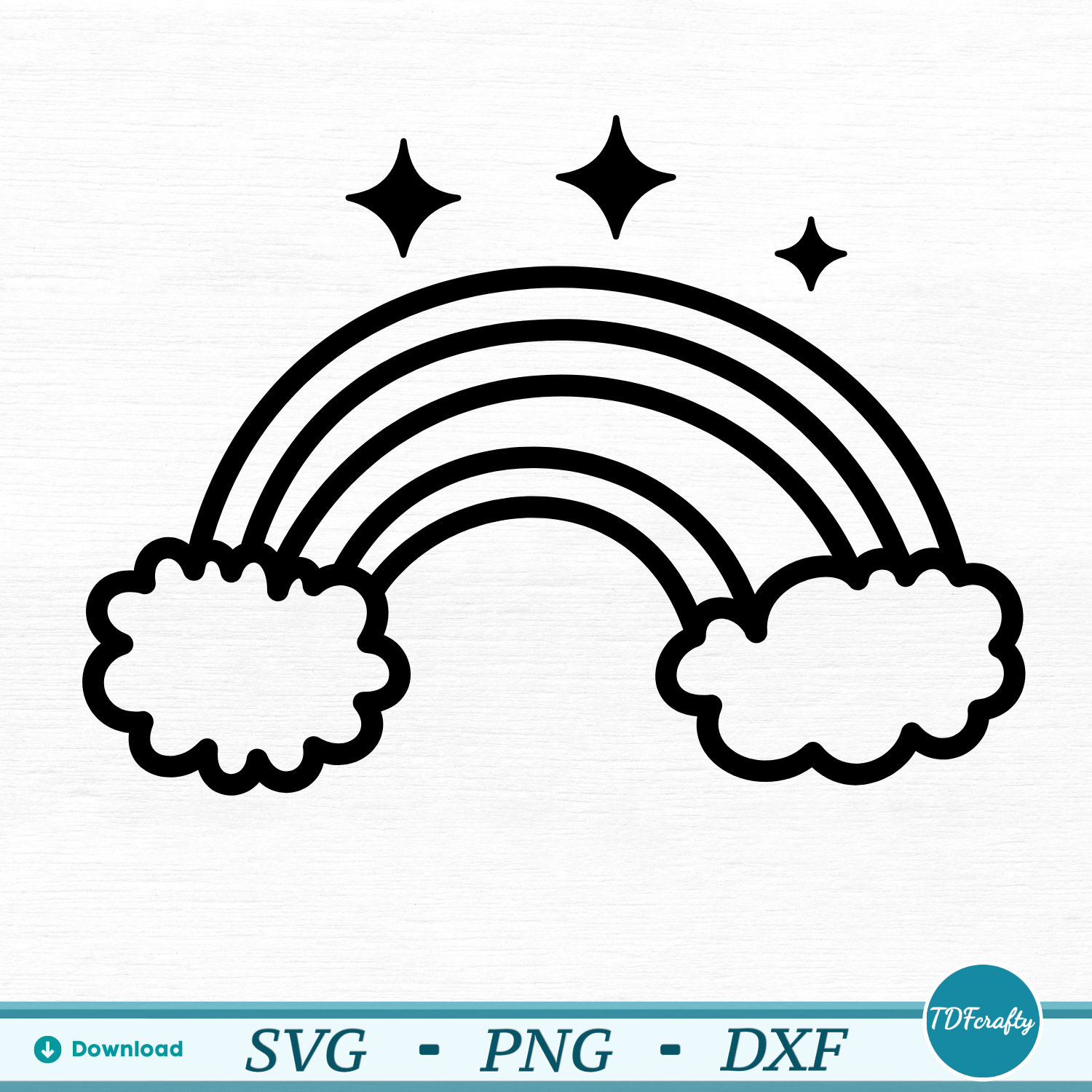 Cartoon Rainbow Outline SVG, PNG, DXF Cut File | TDFcrafty – Mr. & Mrs ...