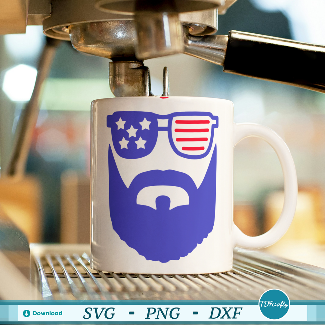 Patriotic Guy Beard with Sunglasses