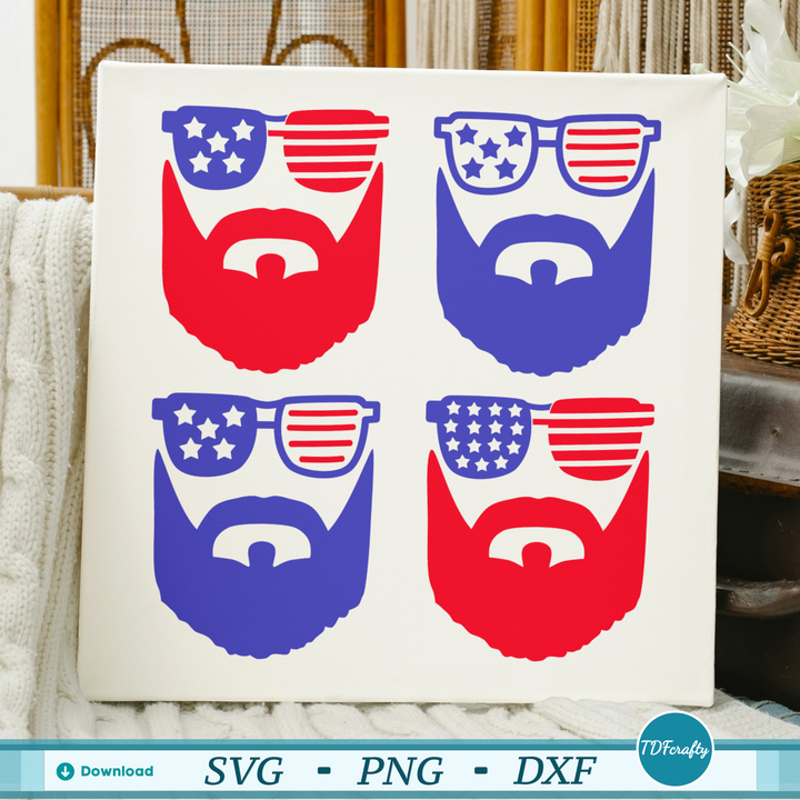 Patriotic Guy Beard with Sunglasses