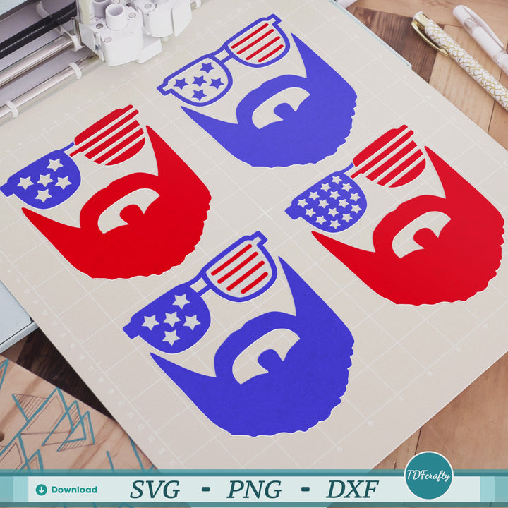 Patriotic Guy Beard with Sunglasses