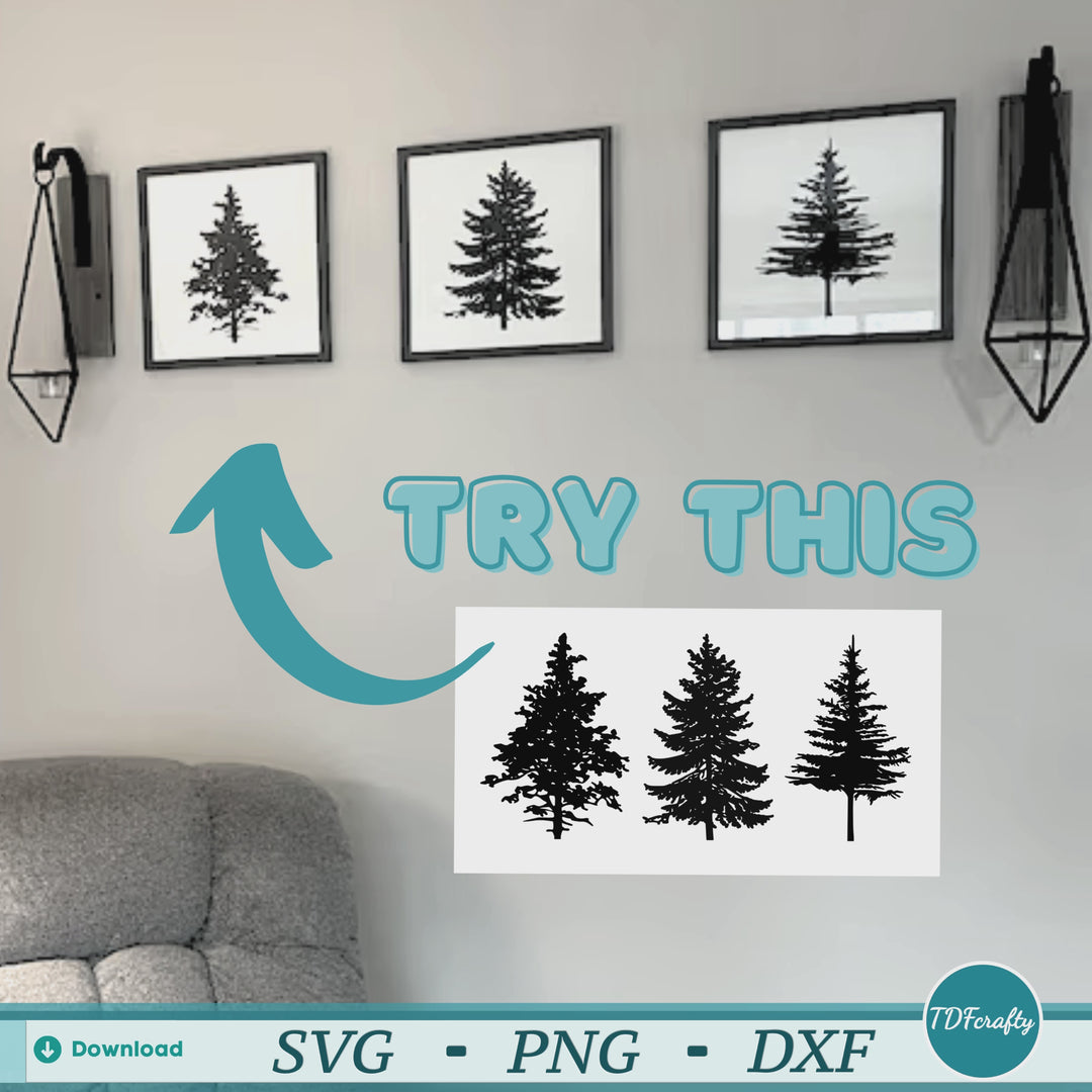 Paquete de silueta de árboles forestales