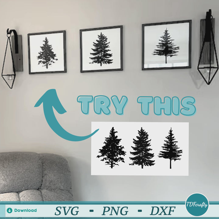 Paquete de silueta de árboles forestales