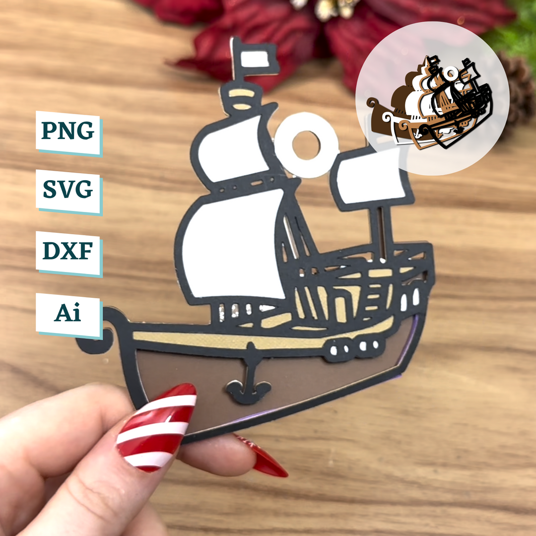 Captain Ship Ornament Template