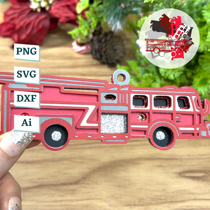 Firetruck Ornament Template