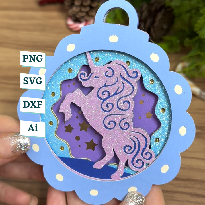 Magical Unicorn Ornament Template