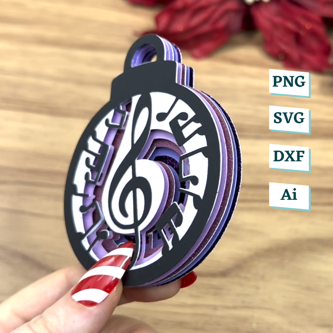 Music Notes Ornament Template