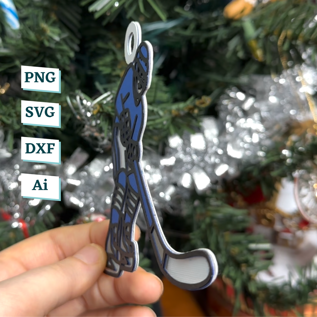 Hockey Player Ornament Template