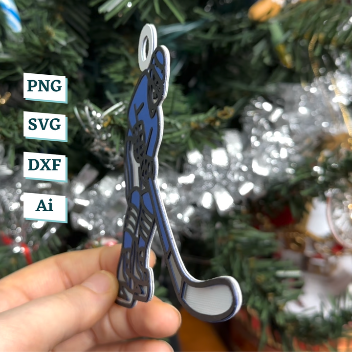 Hockey Player Ornament Template