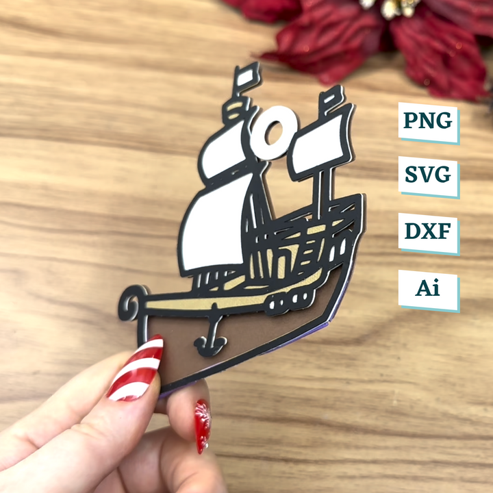 Captain Ship Ornament Template