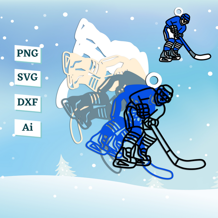 Hockey Player Ornament Template