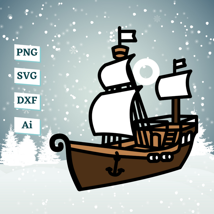 Captain Ship Ornament Template
