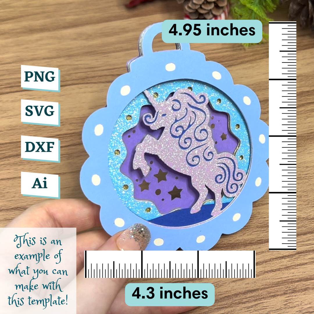 Magical Unicorn Ornament Template
