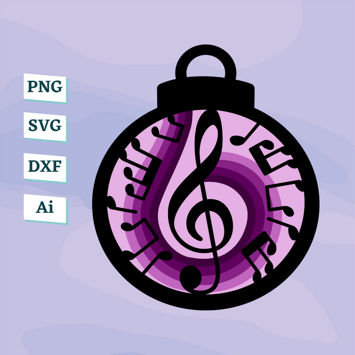 Music Notes Ornament Template