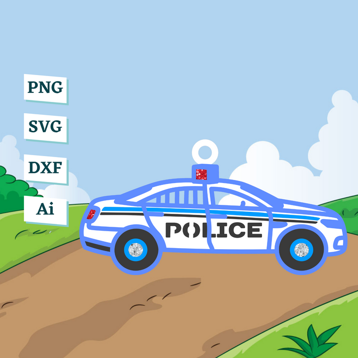 Police Car Ornament Template