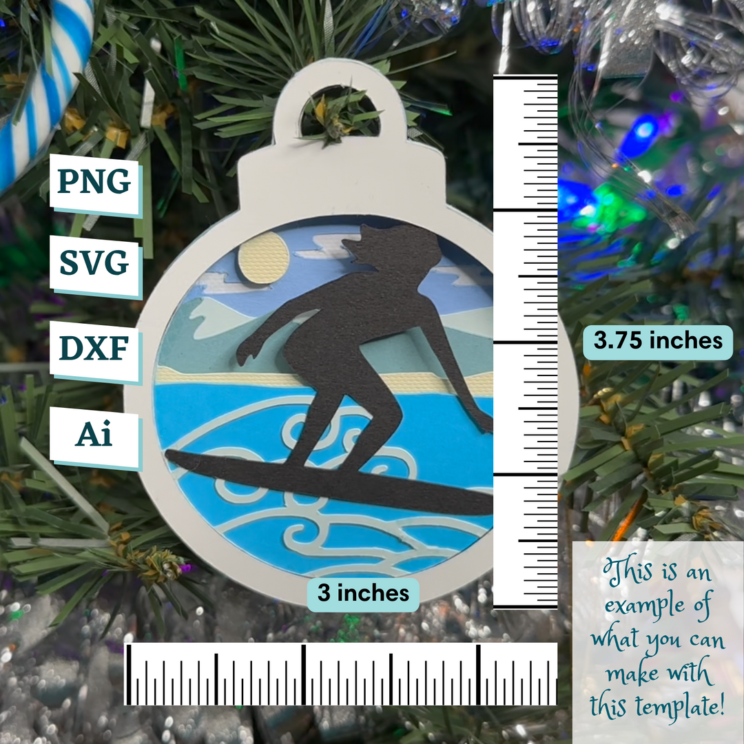 Surfer Ornament Template