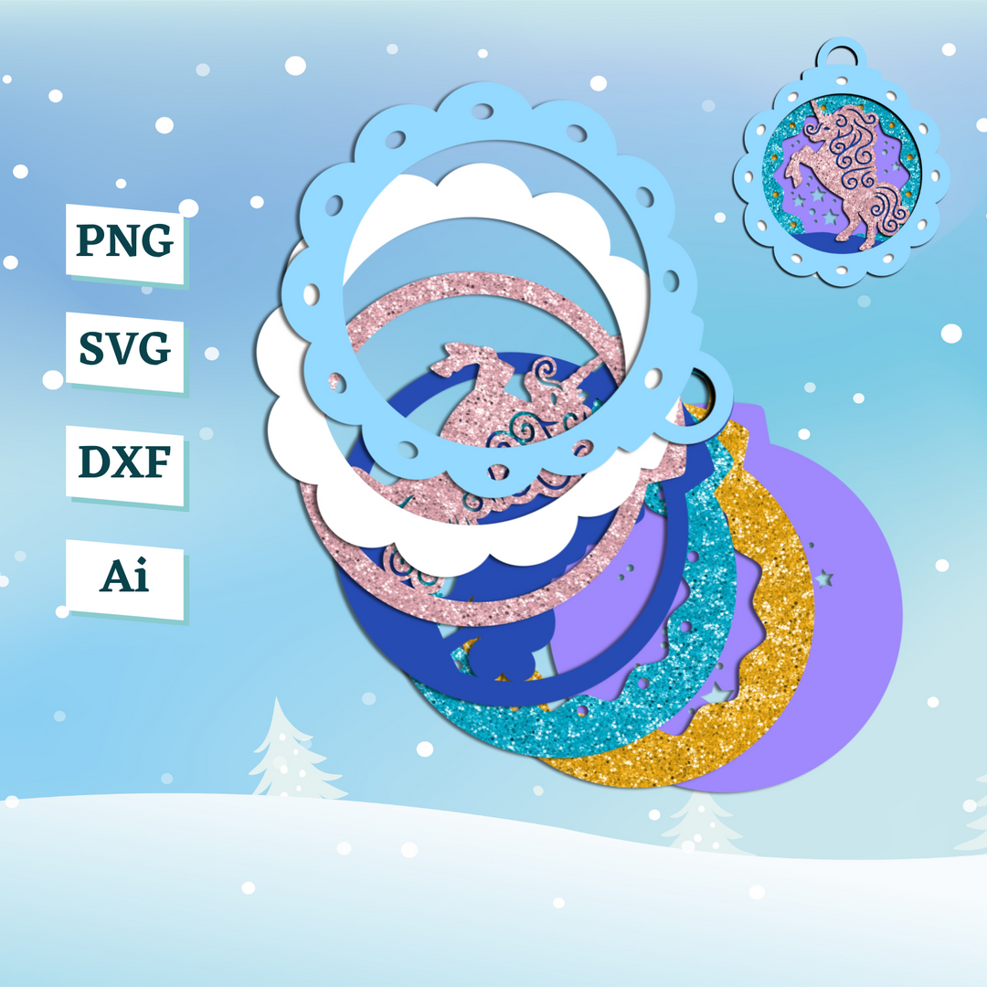 Magical Unicorn Ornament Template