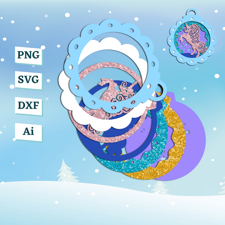 Magical Unicorn Ornament Template