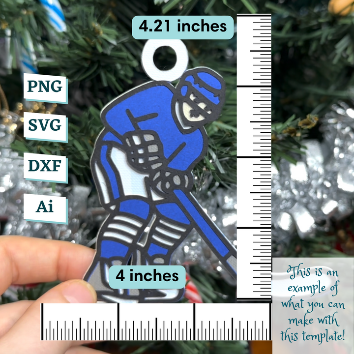 Hockey Player Ornament Template