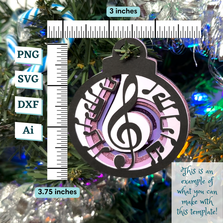 Music Notes Ornament Template