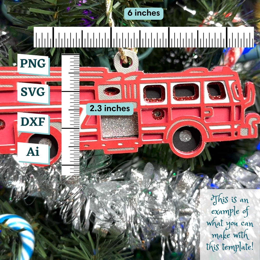 Firetruck Ornament Template