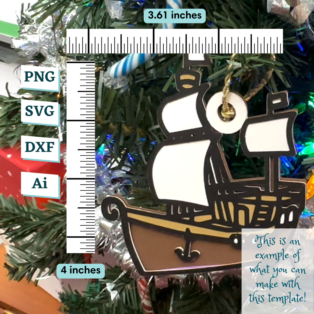 Captain Ship Ornament Template