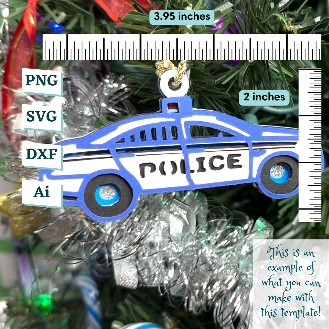 Police Car Ornament Template