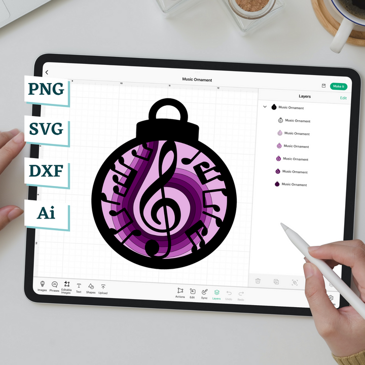 Music Notes Ornament Template