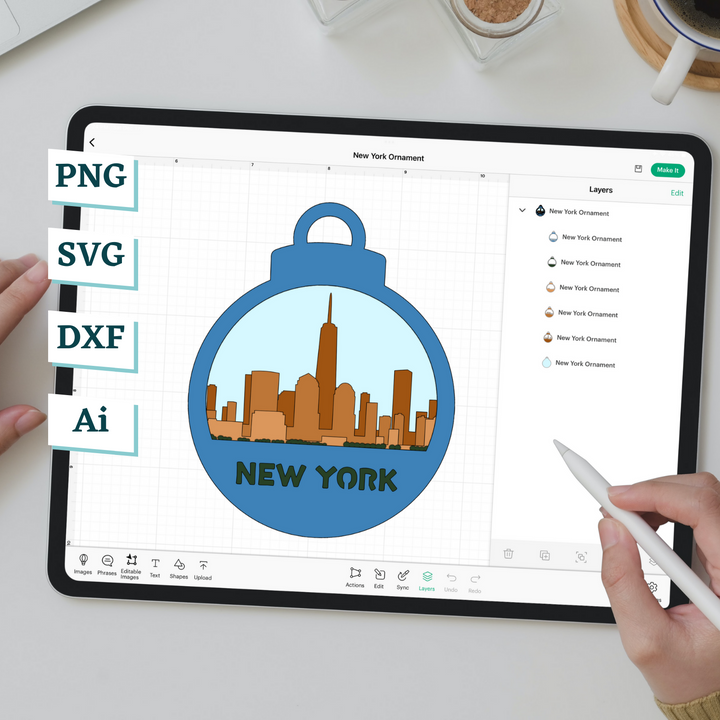 New York Ornament Template