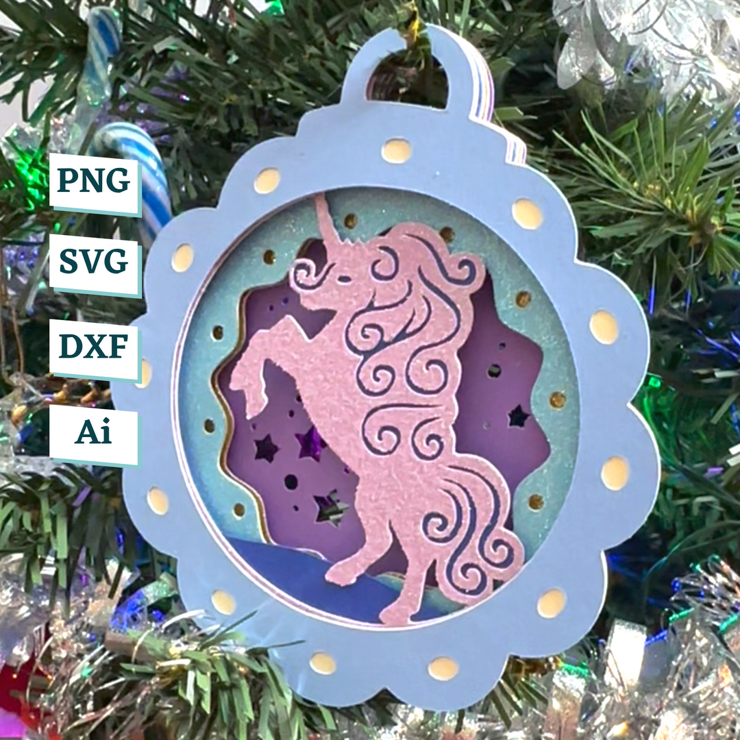Magical Unicorn Ornament Template