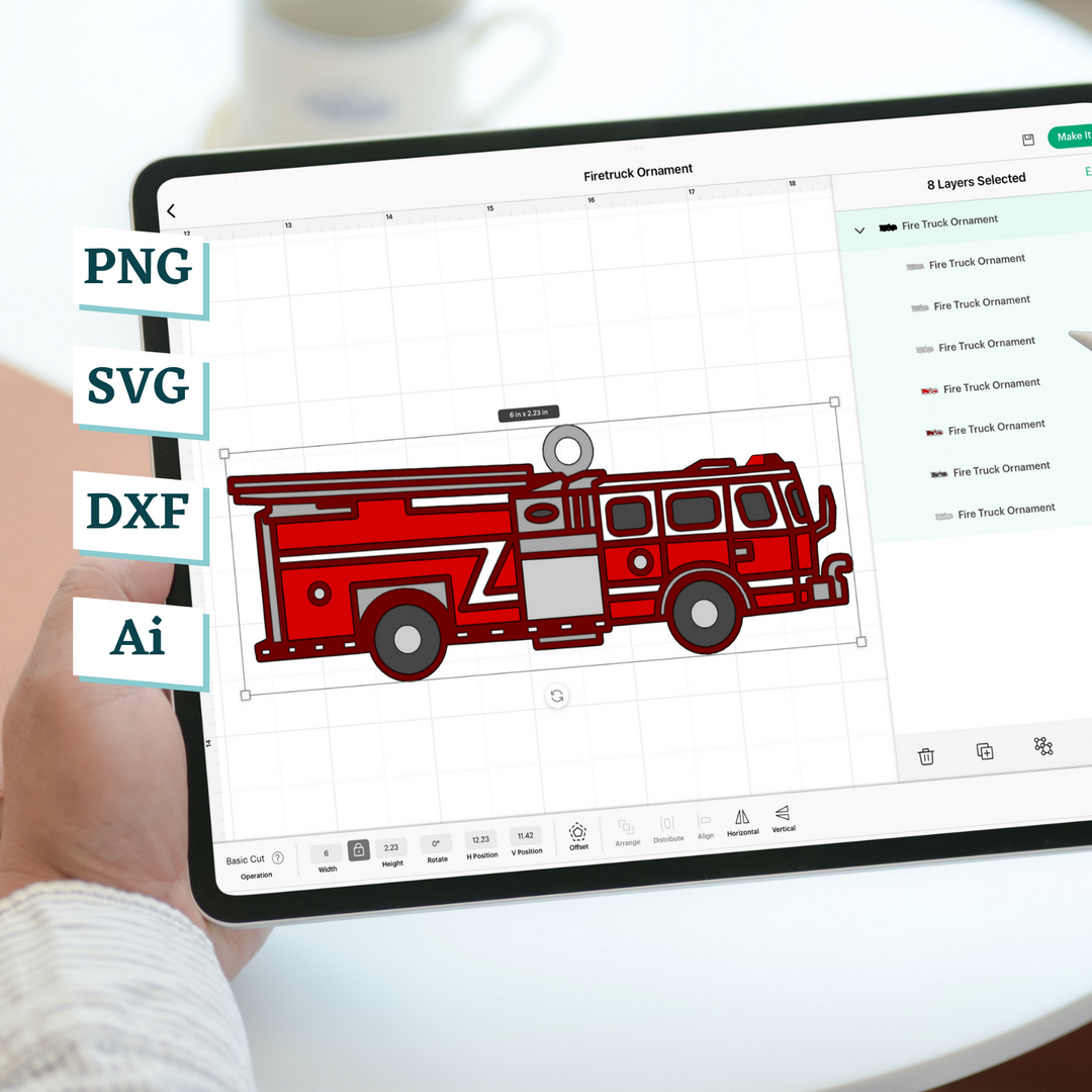 Firetruck Ornament Template