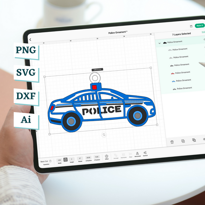 Police Car Ornament Template