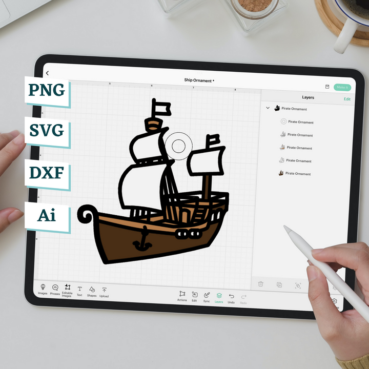 Captain Ship Ornament Template