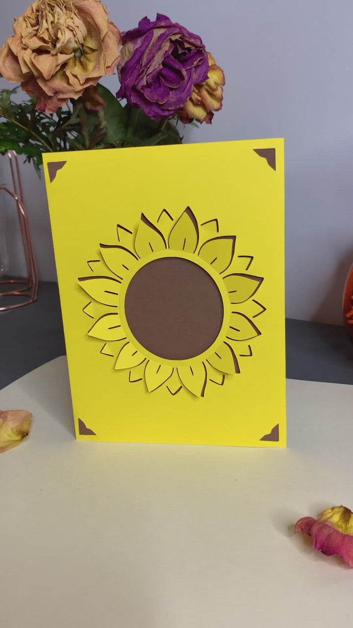 Plantilla de tarjeta de girasol