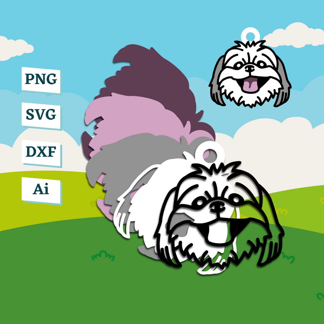 Shih Tzu Dog Ornament Template