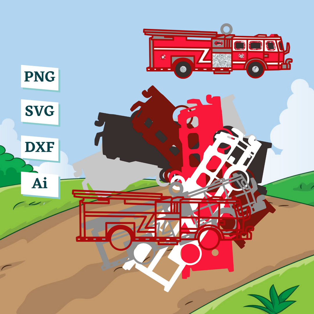 Firetruck Ornament Template