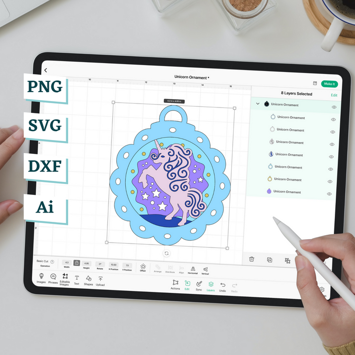 Magical Unicorn Ornament Template