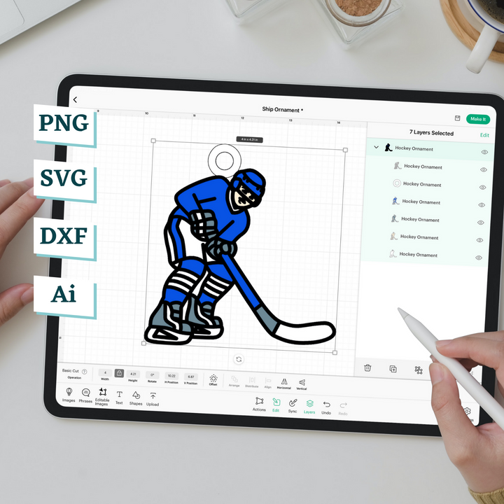 Hockey Player Ornament Template